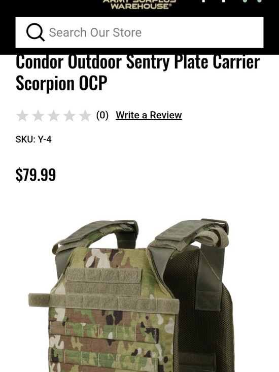 Other - Condor Outdoor Sentry Plate Carrier - Scorpion OCP